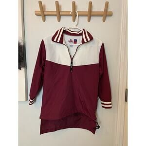 VTG Game Sportswear LTD Vented Windbreaker Jacket Maroon White Athletic Small